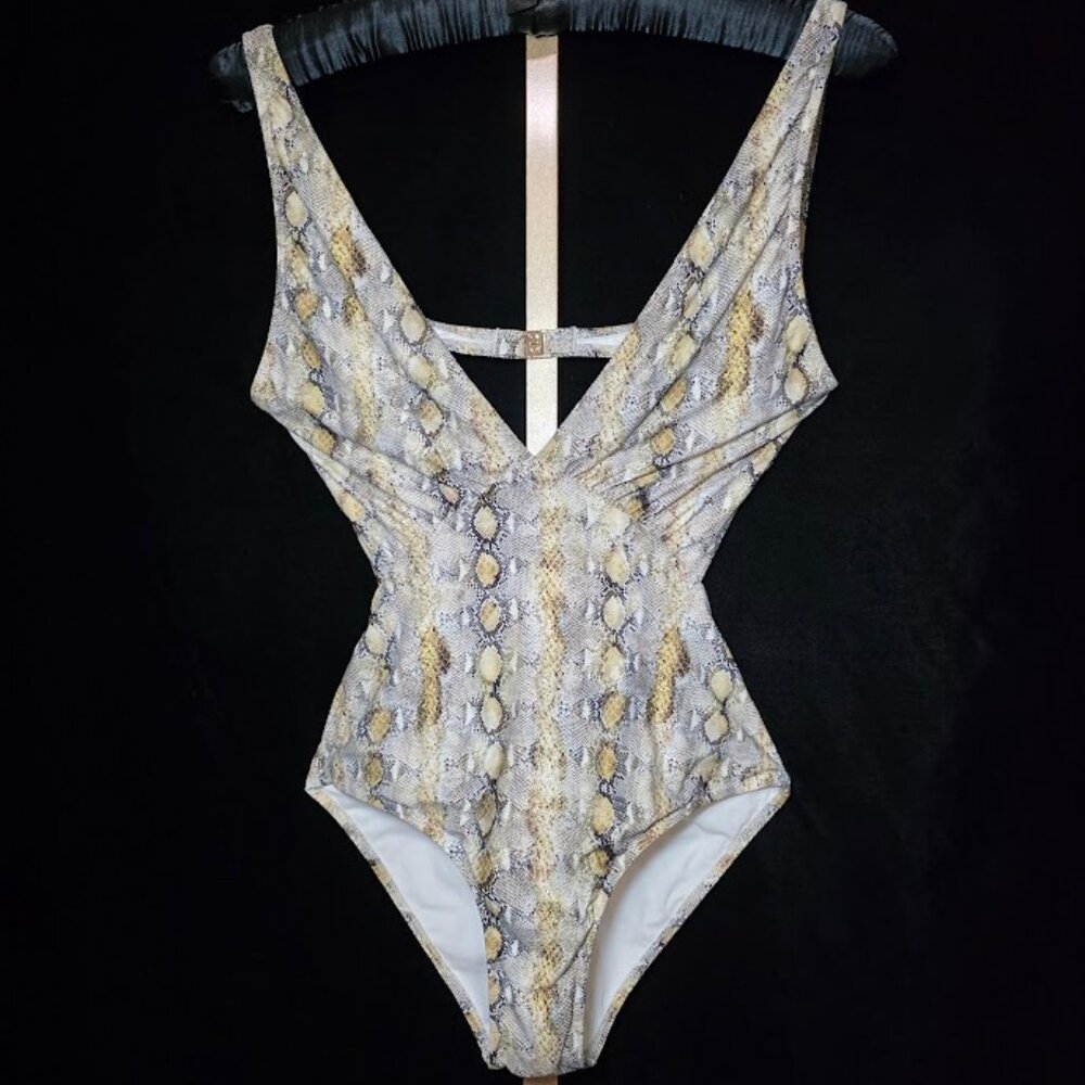 Melissa Odabash "Del Mar" One Piece Snake Print Swimsuit 10